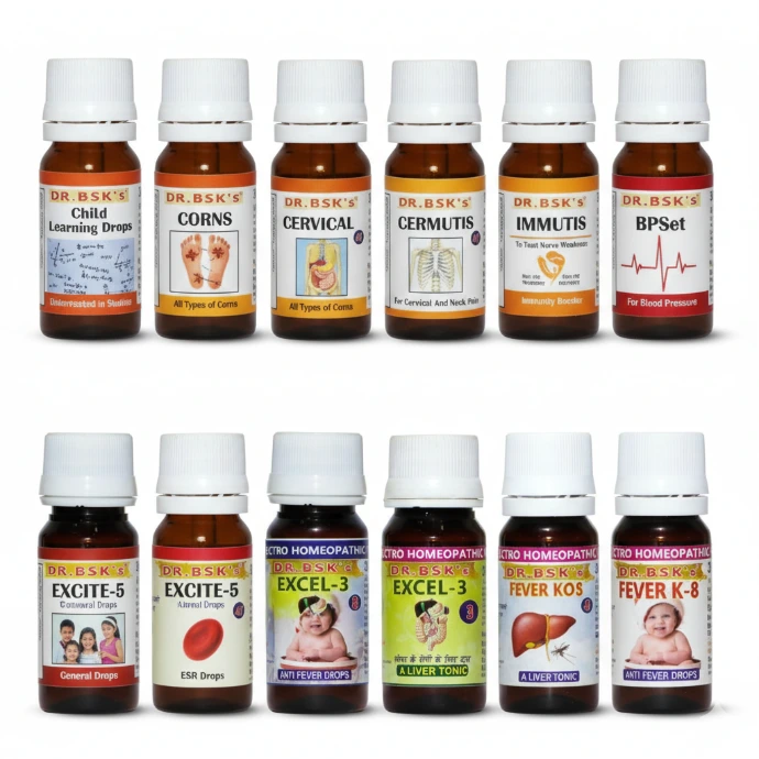  Range of electro homeopathic remedies for common health problems and holistic body balance  in India