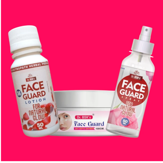 Best face care kit for pimples and acne in India, Face Guard lotion spray ointment for clear glowing skin